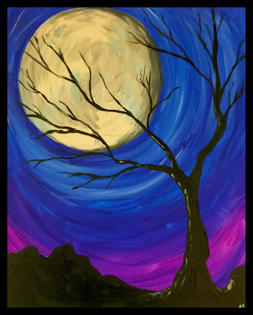 full moon painting