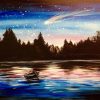 night on lake painting