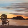 chair by lake painting