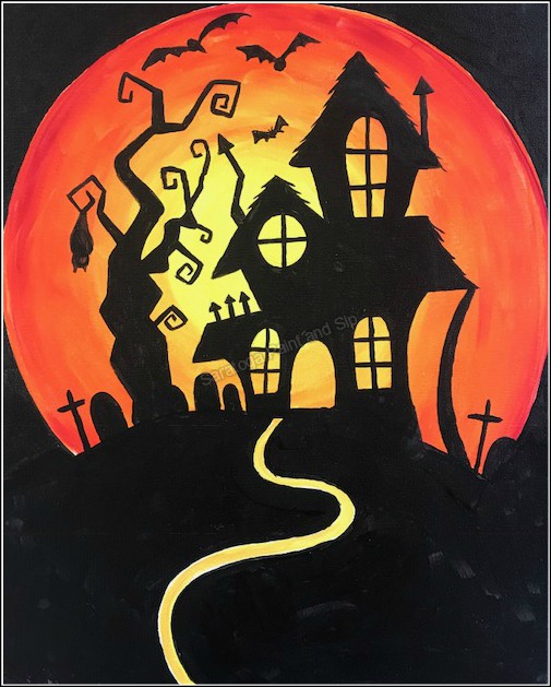 haunted house painting