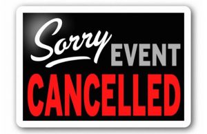 sorry event cancelled sign