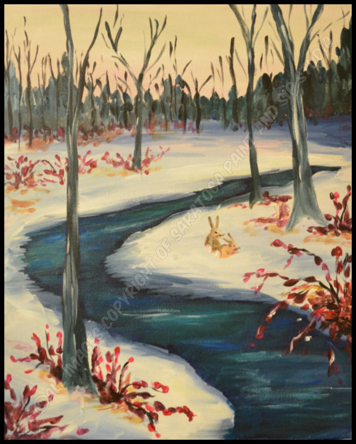 winter creek painting