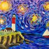 Starry Night Light House