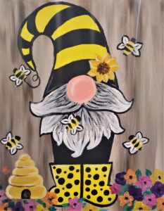 gnome, spring, bees