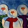 snowman, snow, singing, scarf, winter, cold