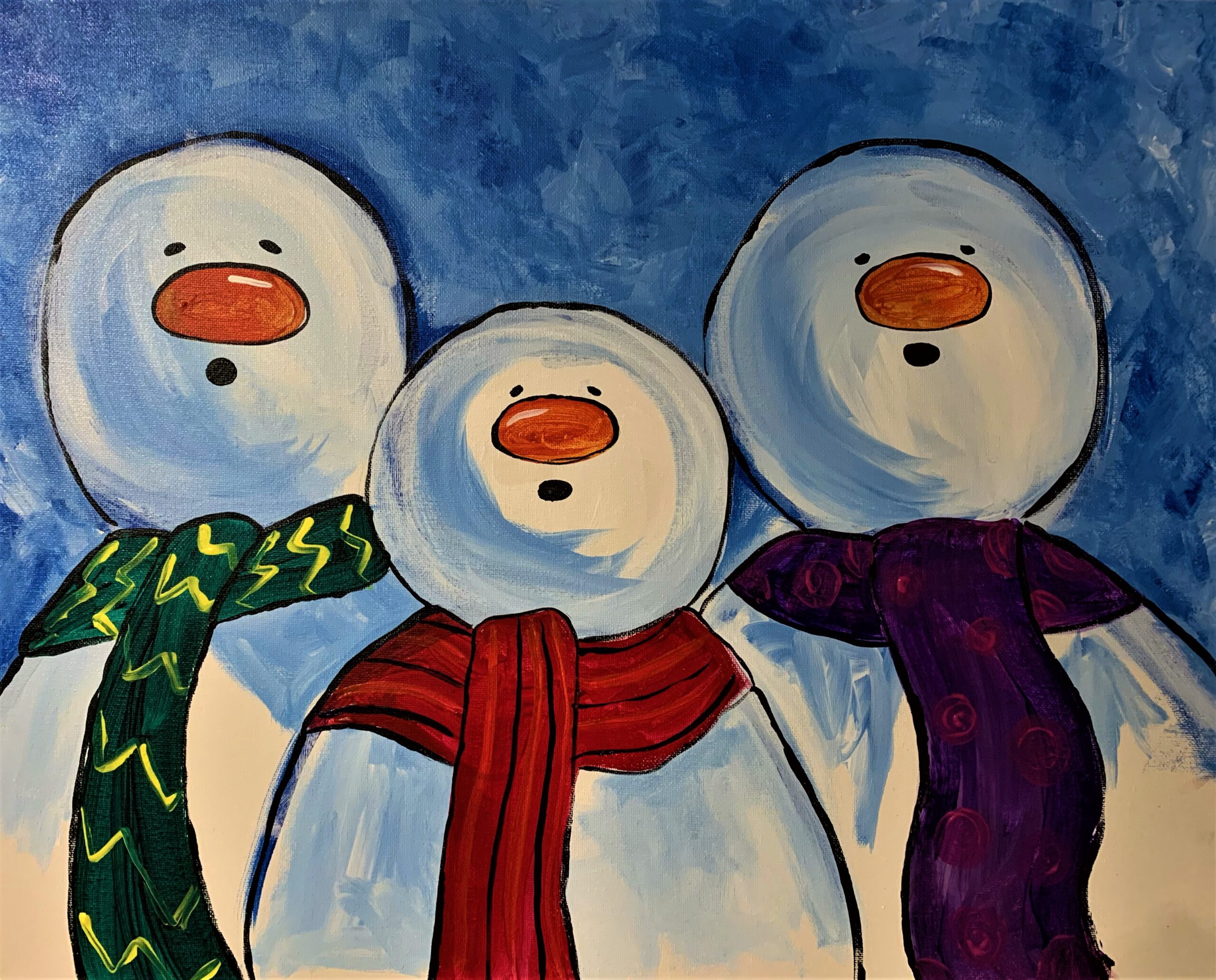 snowman, snow, singing, scarf, winter, cold